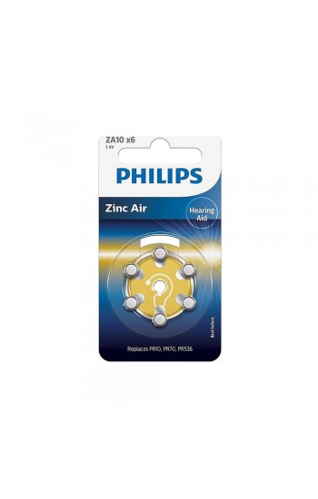 Philips ZA10 x6 PR70 İşitme Cihazı 1.4V Pil 6lı Paket 10 Numara…