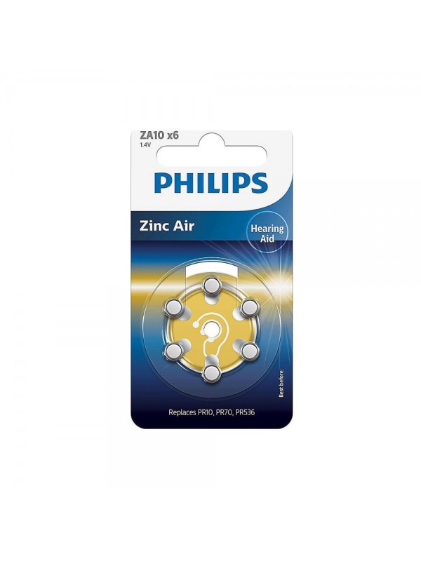 Philips ZA10 x6 PR70 İşitme Cihazı 1.4V Pil 6lı Paket 10 Numara