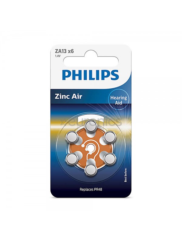 Philips ZA13 x6 PR48 İşitme Cihazı 1.4V Pil 6lı Paket 13 Numara