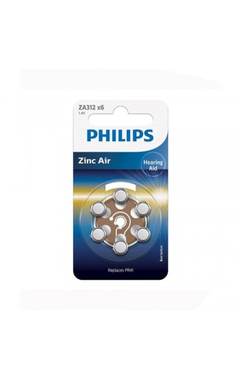 Philips ZA312 x6 PR41 İşitme Cihazı 1.4V Pil 6lı Paket 12 Numara