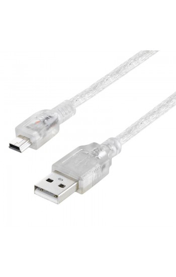 Powermaster 16731 USB 2.0 Şeffaf USB Am/Mini 5 Pin Kablo 5 Metre