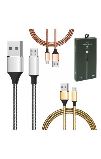 Powermaster 3793 Micro USB Metal Şarj ve Data Kablosu 1mt 2.1A