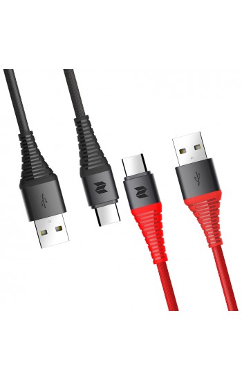 Rock Space Z10 Hi-Tensile Type-C Şarj ve Data Aktarım Kablosu 1mt 3A…