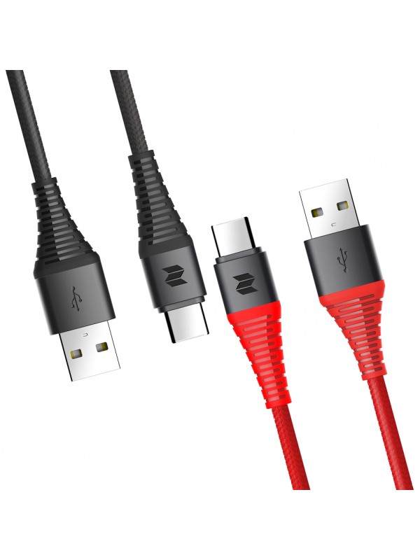 Rock Space Z10 Hi-Tensile Type-C Şarj ve Data Aktarım Kablosu 1mt 3A…