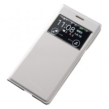 Samsung G7100 Galaxy Grand 2 S View Dikişli Deri Pencereli Kılıf Beyaz Samsung G7100 Galaxy Grand 2 S View Dikişli Deri Pencereli Kılıf Beyaz