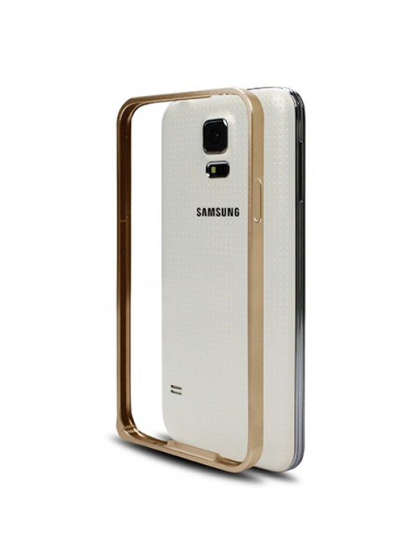 Samsung G900FQ S5 Bumper Çerçeve Kılıf Gold…