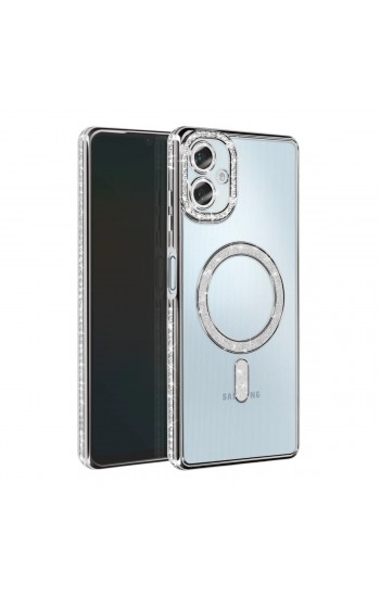 Samsung Galaxy A06 Kılıf Joke Seri Magsafe Özellikli Taşlı Simli Sili&hellip;