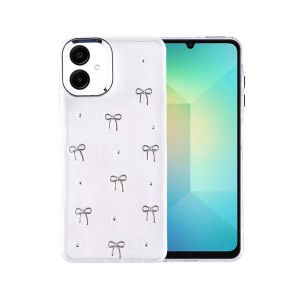 Samsung Galaxy A07 Kılıf Fiyonk Desenli Şeffaf Kapak