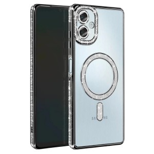 Samsung Galaxy A07 Kılıf Joke Seri Magsafe Özellikli Taşlı Simli Silikon Kapak