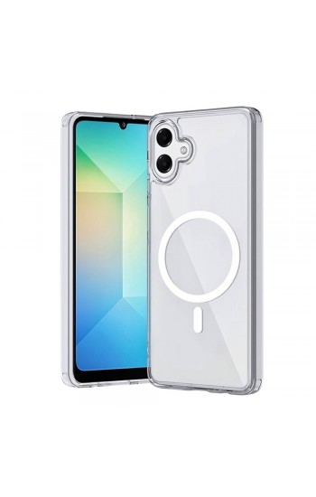 Samsung Galaxy A07 Kılıf Magnetic Seri Magsafe Özellikli Silikon Şeffaf