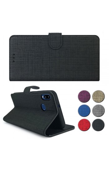 Samsung Galaxy A10s (A107) Kılıf FitCase Fabric Kapaklı Cüzdanlı…