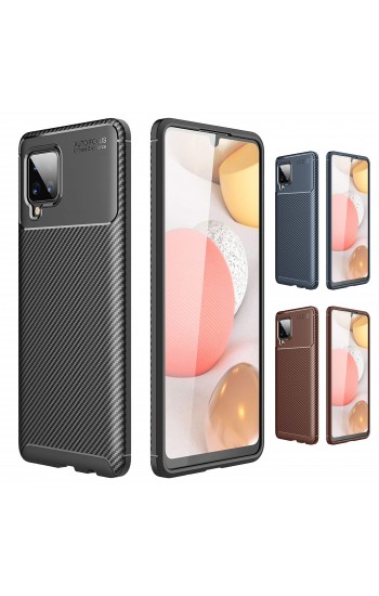 Samsung Galaxy A12 (A125) Kılıf Focus Carbon Desen Silikon Arka Kapak