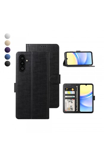 Samsung Galaxy A15 Kılıf FitCase Fabric Kapaklı Cüzdanlı