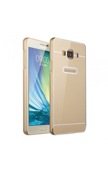 Samsung Galaxy A3 0,7 mm Metal Bumper Arka Koruma Kapaklı Gold…