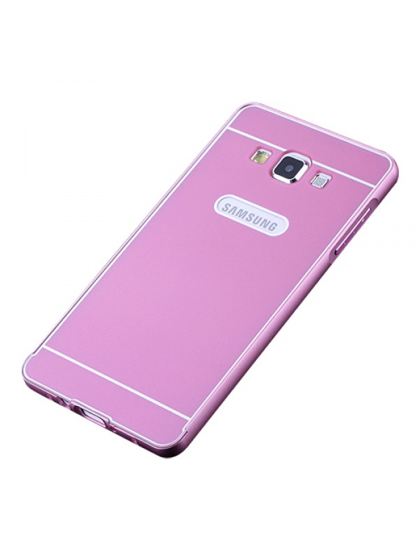 Samsung Galaxy A3 0,7 mm Metal Bumper Arka Koruma Kapaklı Pembe&hellip;