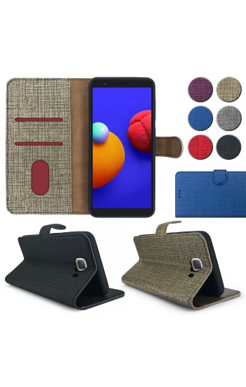 Samsung Galaxy A3 2017 (A320) Kılıf FitCase Fabric Kapaklı Cüzdanlı…