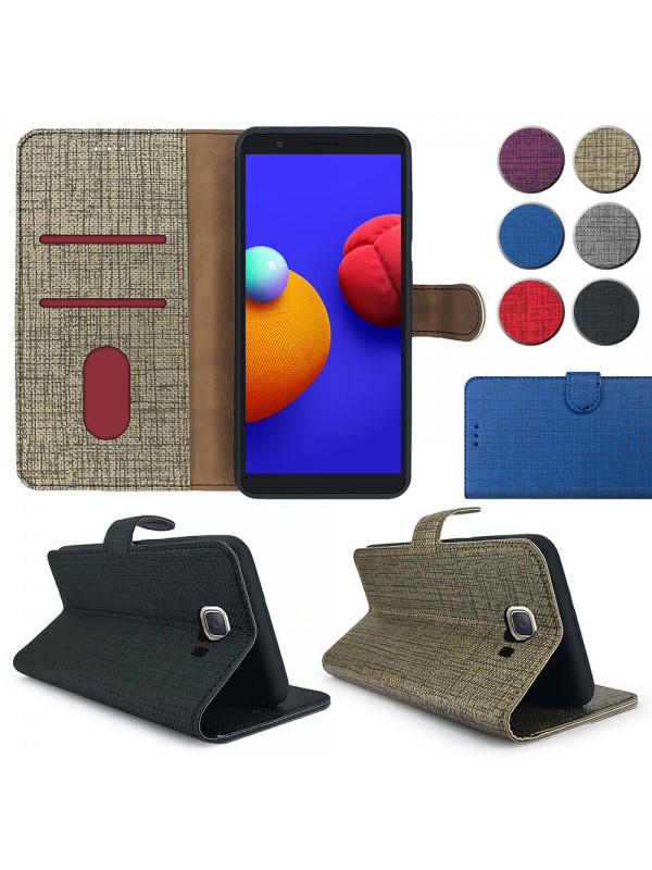 Samsung Galaxy A3 2017 (A320) Kılıf FitCase Fabric Kapaklı Cüzdanl…