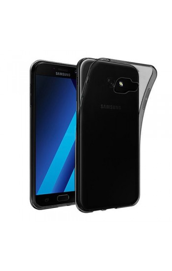 Samsung Galaxy A3 2017 (A320) Kılıf Soft Silikon Şeffaf-Siyah Arka Kapak