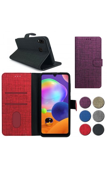 Samsung Galaxy A30 (A305) Kılıf FitCase Fabric Kapaklı Cüzdanlı&hellip;