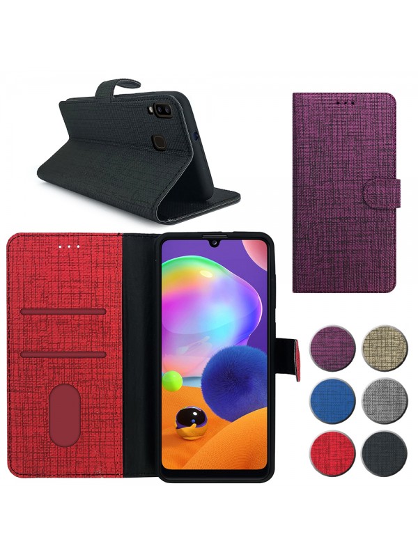 Samsung Galaxy A30 (A305) Kılıf FitCase Fabric Kapaklı Cüzdanlı&hellip;