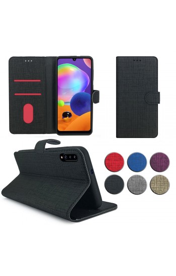 Samsung Galaxy A30S (A307) Kılıf FitCase Fabric Kapaklı Cüzdanlı…