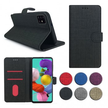 Samsung Galaxy A51 (A515) Kılıf FitCase Fabric Kapaklı Cüzdanlı