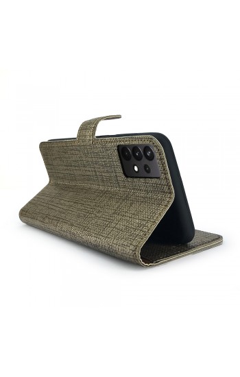 Samsung Galaxy A52 (A525) Kılıf FitCase Fabric Kapaklı Cüzdanlı…