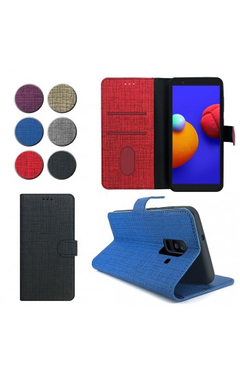 Samsung Galaxy A6 Plus (A605) Kılıf FitCase Fabric Kapaklı Cüzdanlı…