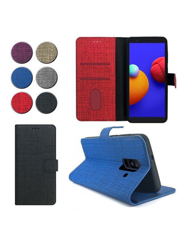 Samsung Galaxy A6 Plus (A605) Kılıf FitCase Fabric Kapaklı Cüzdanl…