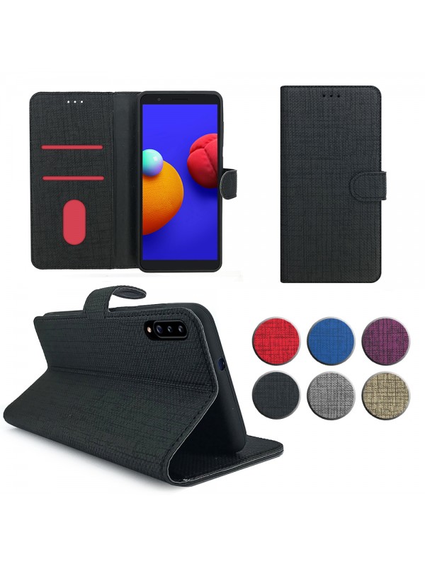 Samsung Galaxy A7 2018 (A750) Kılıf FitCase Fabric Kapaklı Cüzdanl…