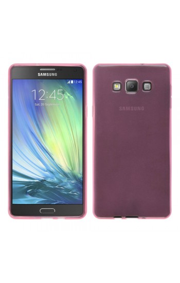 Samsung Galaxy A7 (A700) Kılıf Soft Silikon Şeffaf-Pembe Arka Kapak…