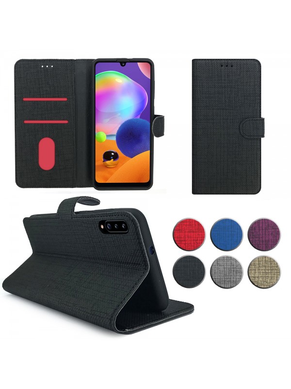 Samsung Galaxy A70 (A705) Kılıf FitCase Fabric Kapaklı Cüzdanlı…