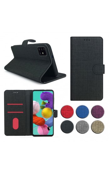 Samsung Galaxy A71 (A715) Kılıf FitCase Fabric Kapaklı Cüzdanlı…