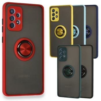 Samsung Galaxy A72 Kılıf Montrea Ring Yüzük Stantlı Kapak