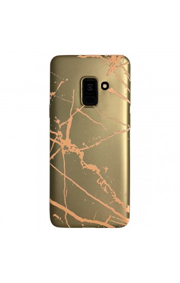 Samsung Galaxy A8 2018 (A530) Fırça Desen Silikon Arka Kapak Gold