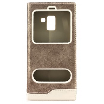 Samsung Galaxy A8 2018 (A530) Gizli Mıknatıslı Pencereli Magnum Kılıf Gold Samsung Galaxy A8 2018 (A530) Gizli Mıknatıslı Pencereli Magnum Kılıf Gold