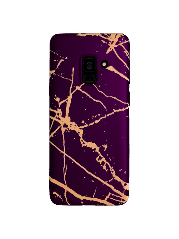 Samsung Galaxy A8 Plus (A730) Fırça Desen Silikon Arka Kapak Mor&hellip;