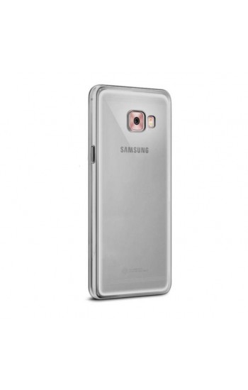 Samsung Galaxy C5 Pro (C5010) Kılıf Soft Silikon Şeffaf-Siyah Arka Kapak