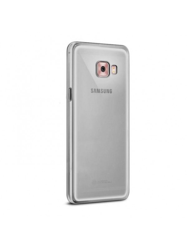 Samsung Galaxy C5 Pro (C5010) Kılıf Soft Silikon Şeffaf-Siyah Arka Kapak