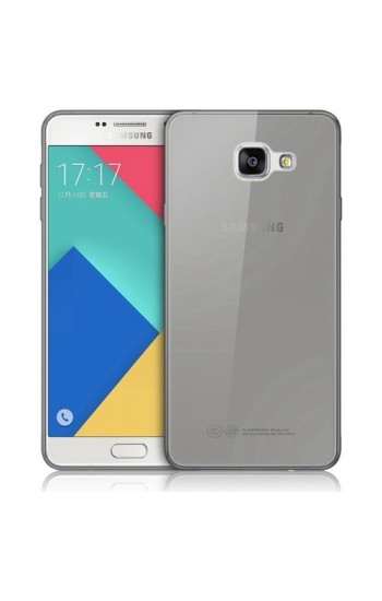 Samsung Galaxy C7 (C7000) Kılıf Soft Silikon Şeffaf-Siyah Arka Kapak