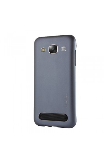 Samsung Galaxy E5 New Motomo Metal TPU Arka Kapak Lacivert