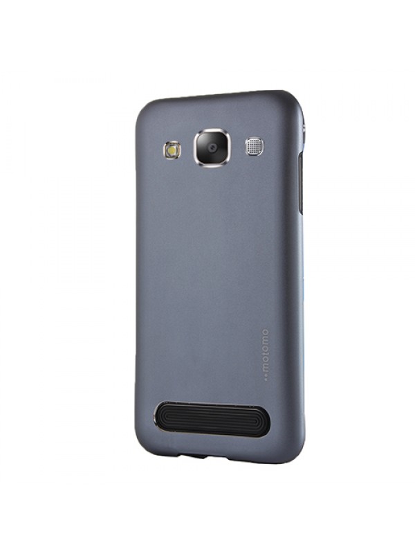 Samsung Galaxy E5 New Motomo Metal TPU Arka Kapak Lacivert