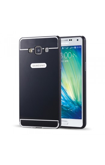 Samsung Galaxy E7 0,7 mm Metal Bumper Arka Koruma Kapaklı Siyah&hellip;