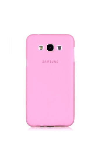 Samsung Galaxy E7 (E700) Kılıf Soft Silikon Şeffaf-Pembe Arka Kapak…