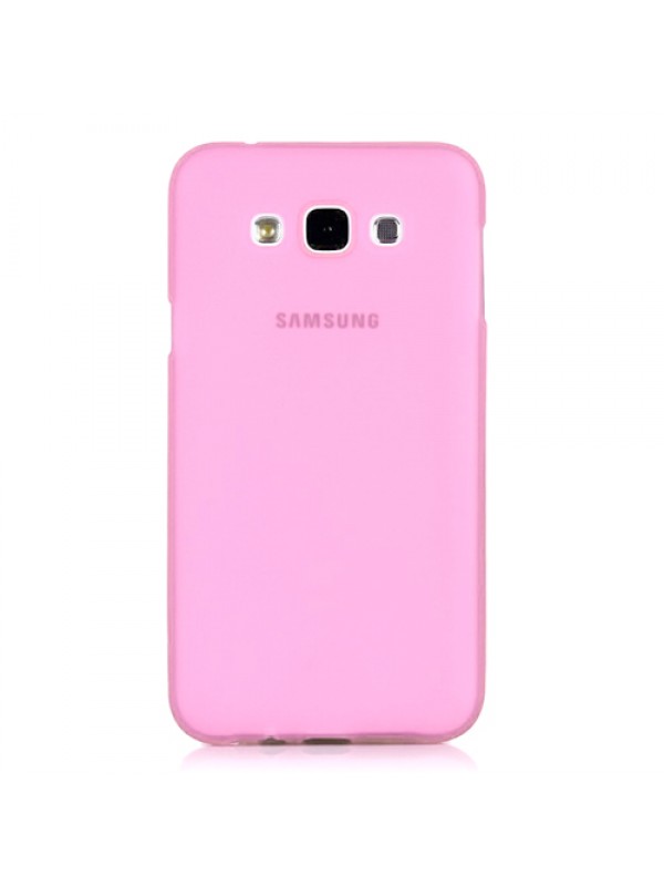 Samsung Galaxy E7 (E700) Kılıf Soft Silikon Şeffaf-Pembe Arka Kapak…