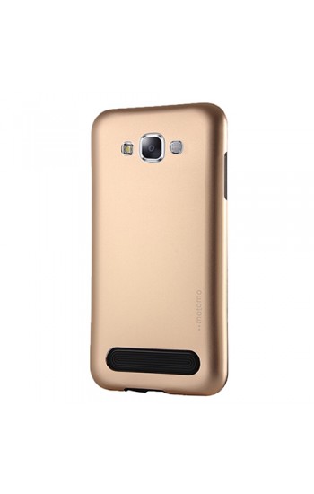 Samsung Galaxy E7 New Motomo Metal TPU Arka Kapak Gold&hellip;