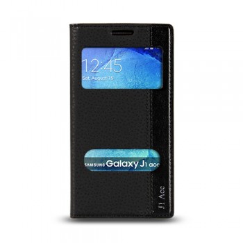 Samsung Galaxy J1 Ace (J110) Gizli Mıknatıslı Pencereli Magnum Kılıf Siyah Samsung Galaxy J1 Ace (J110) Gizli Mıknatıslı Pencereli Magnum Kılıf Siyah