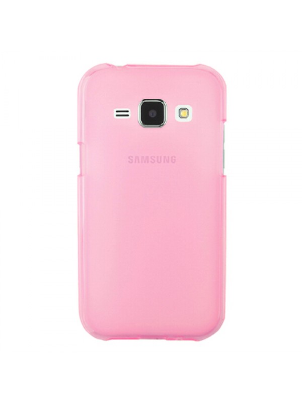 Samsung Galaxy J1 (J100) Kılıf Soft Silikon Şeffaf-Pembe Arka Kapak…