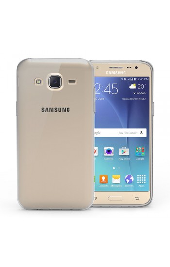 Samsung Galaxy J2 2016 (J210) Kılıf Soft Silikon Şeffaf-Siyah Arka Kapa…