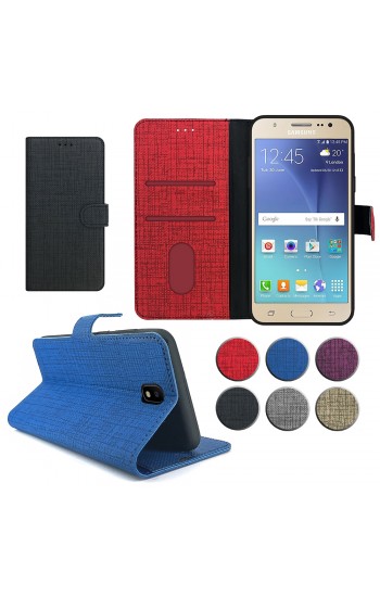 Samsung Galaxy J3 Pro (J330) Kılıf FitCase Fabric Kapaklı Cüzdanlı…
